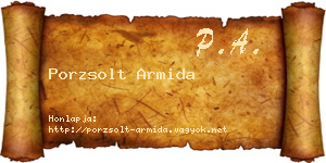 Porzsolt Armida névjegykártya
